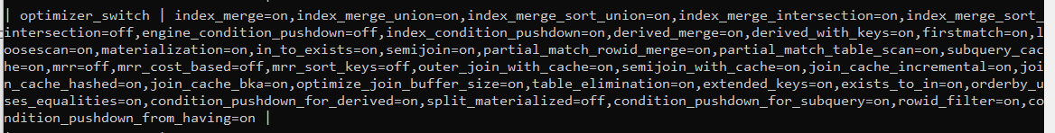 Optimizer switches in mariadb